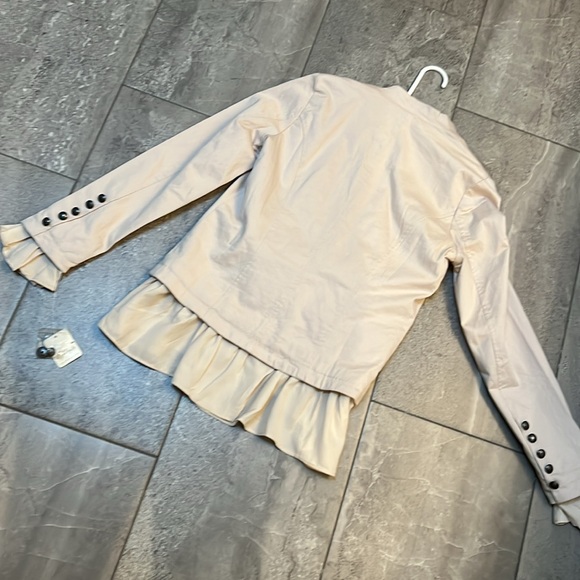 Free People Ruffles Romance Jacket Military Style Button Front NWT - Picture 13 of 14